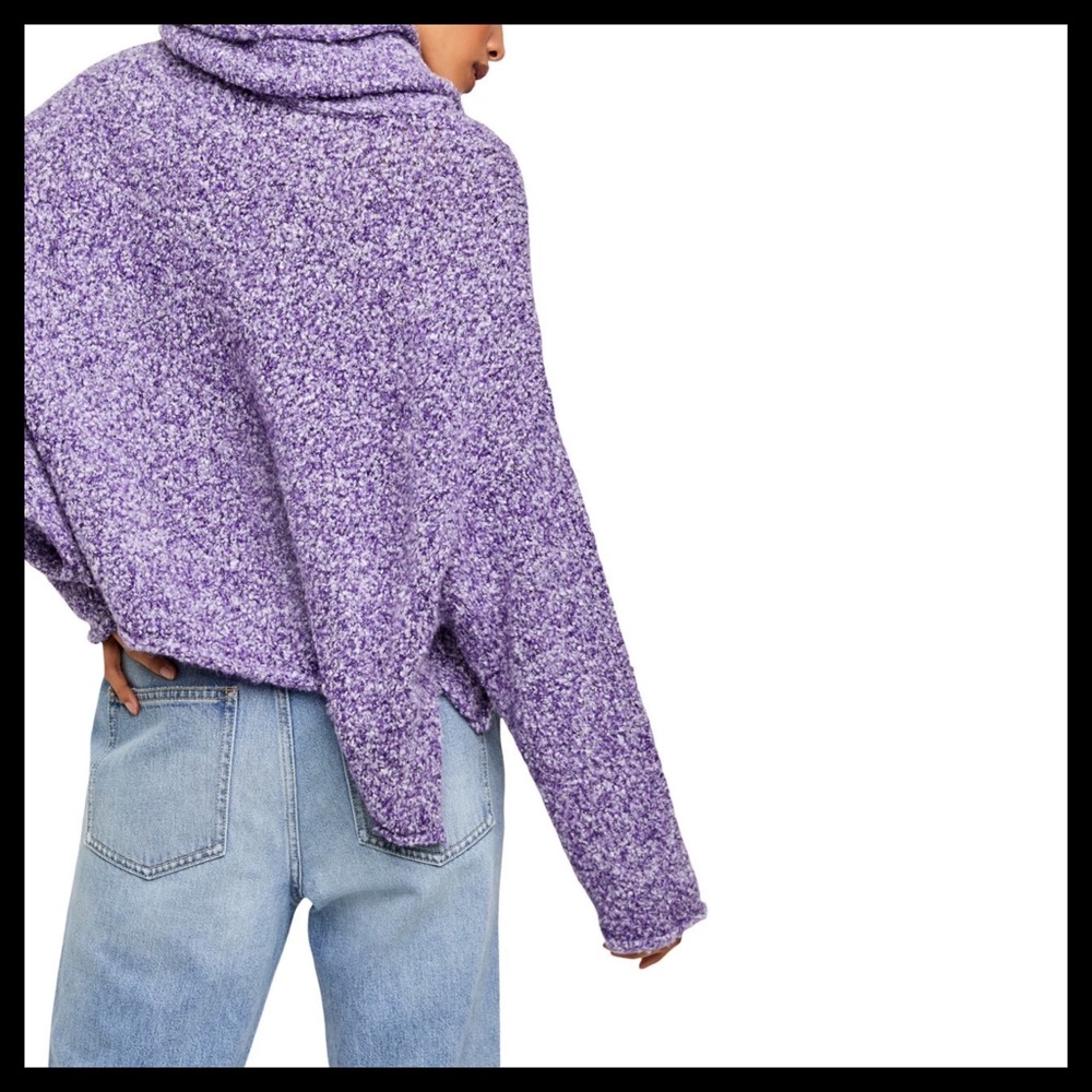 Free People Cowl Neck Sweater Purple - Picture 3 of 8